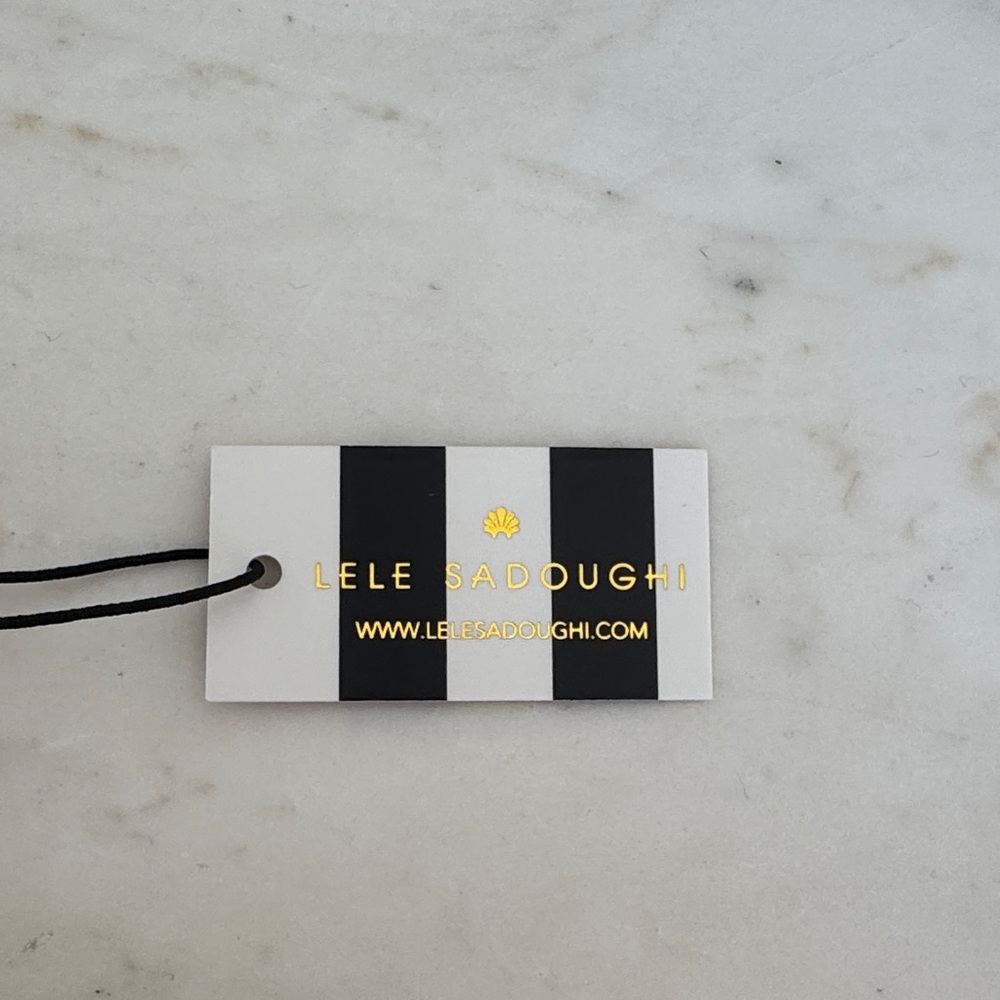 Lele Sadoughi Striped Orchid Tassel Necklace Onyx Marble One - Picture 2 of 3
